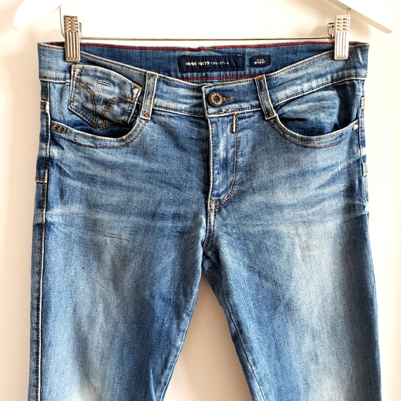 Miss Sixty Collection Blue Jeans Emerald Button Straight Leg Size 32 NWT - Picture 3 of 10